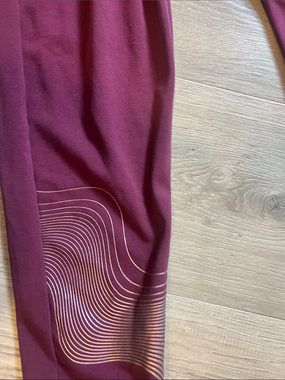 adidas Burgundy High-Waist Performance Leggings XL - Picture 4 of 8